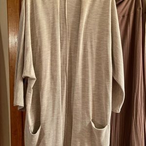 Light Beige Cardigan and Light Brown maxi skirt